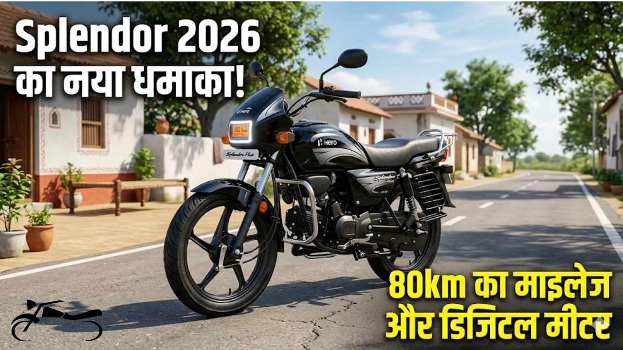 Hero Splendor 2026 का नया अवतार लॉन्च! अब मिलेगा 80kmpl का धांसू माइलेज और डिजिटल फीचर्स, कीमत बस इतनी